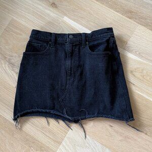 Distressed Denim Mini Skirt